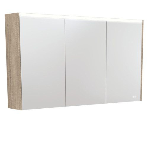 LED Mirror Cabinet with Side Panels Scandi Oak 1200mm
