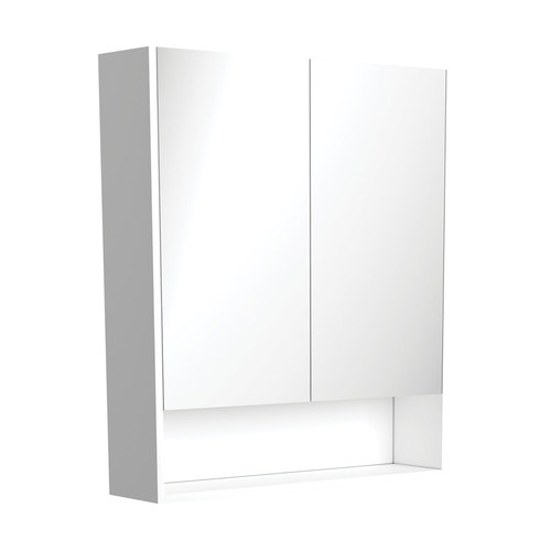 Mirror Cabinet with Display Shelf Satin White 750mm