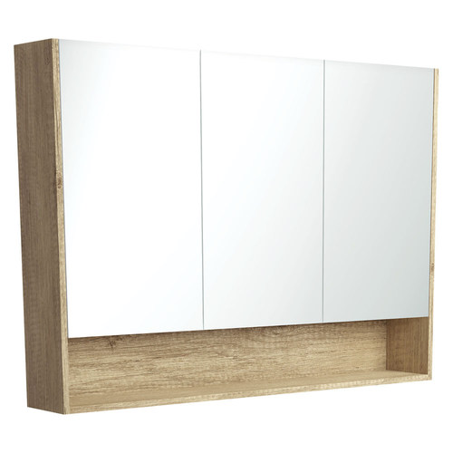 Mirror Cabinet with Display Shelf Scandi Oak 1200mm