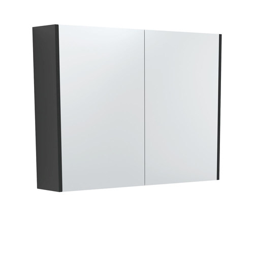 Mirror Cabinet with Satin Black Panels 900mm 